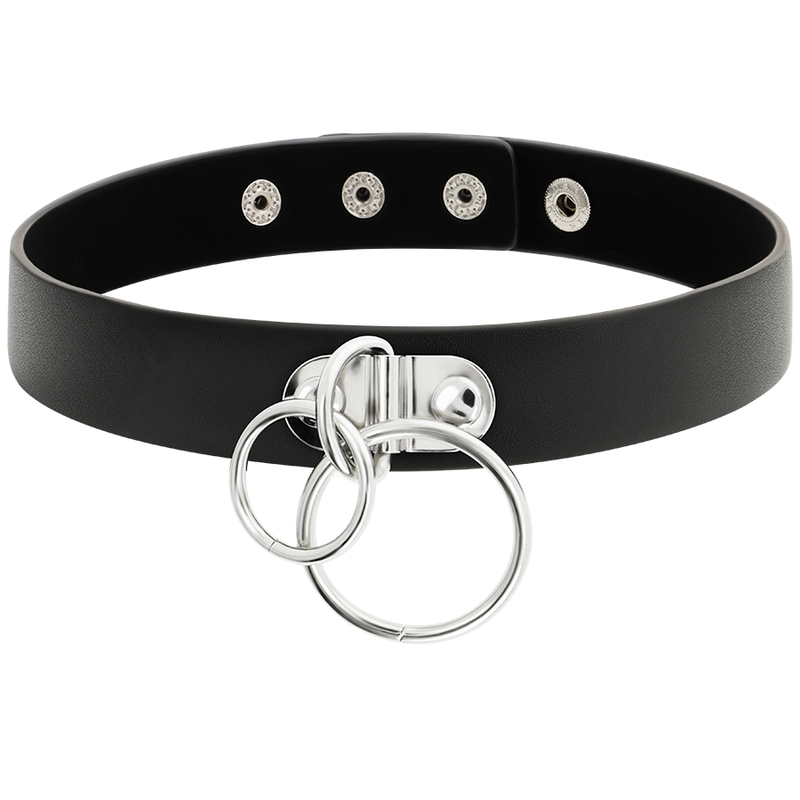 COQUETTE CHIC DESIRE - COLLAR DE PIEL VEGANA CON DOBLE ANILLO