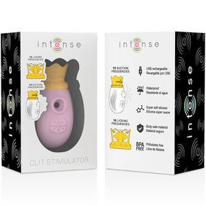 INTENSE - CLITORAL STIMULATOR WITH 10 SUCTION AND LICKING MODES - PINK