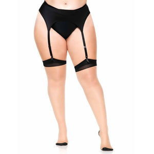 LEG AVENUE - MEDIAS DE LYCRA DE 2 TONOS CON COSTURA TRASERA Y TALÓN CUBANO