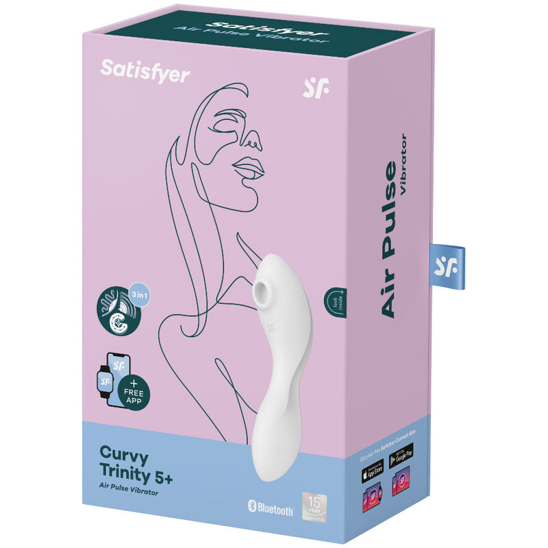 SATISFYER - ESTIMULADOR A Y VIBRADOR CURVY TRINITY 5 BLANCO