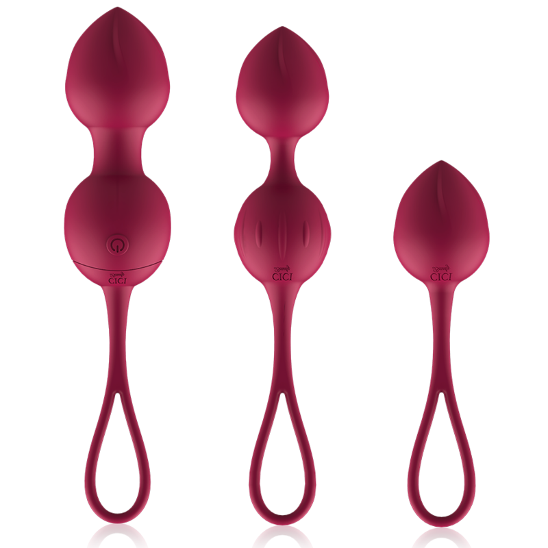 CICI BEAUTY - PREMIUM SILICONE 3 BEADS VIBRATING KEGEL REMOTE CONTROL