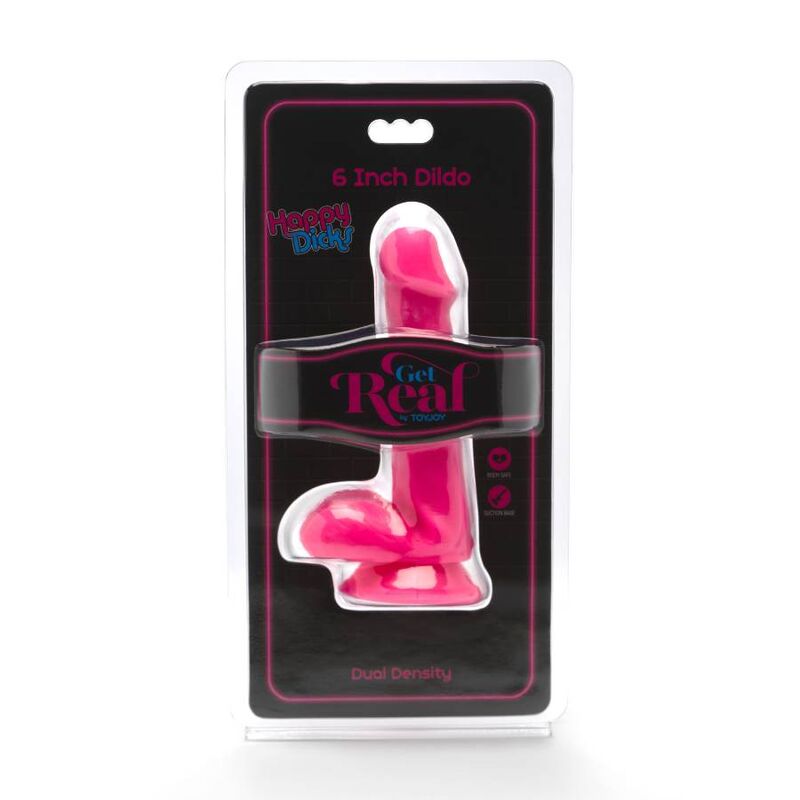 GET REAL - DILDO HAPPY DICKS ESFERAS ROSAS 12 CM