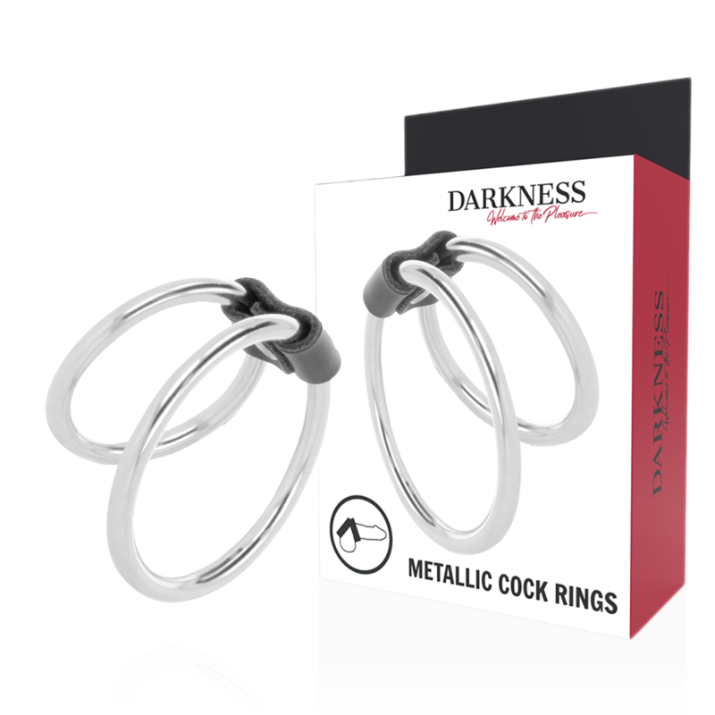 DARKNESS - ANILLO PARA PENE DOBLE DE METAL