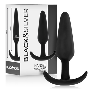 BLACK&SILVER - PLUG ANAL DE SILICONA HANSEL CON MANGO PEQUEÑO