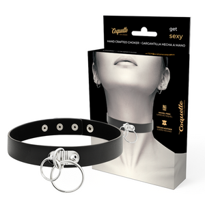 COQUETTE CHIC DESIRE - COLLAR DE PIEL VEGANA CON DOBLE ANILLO