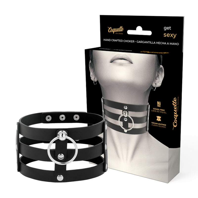 COQUETTE CHIC DESIRE - VEGAN LEATHER CHOKER IN FETISH STYLE