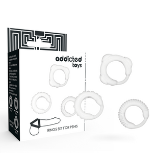 ADDICTED TOYS - SET DE ANILLOS PARA PENE TRANSPARENTES