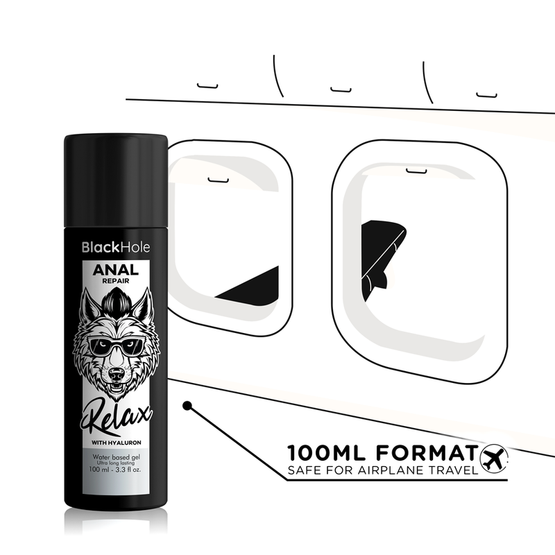 BLACK HOLE - REPARADOR ANAL A BASE DE AGUA RELAX CON HIALURÓNICO 100 ML