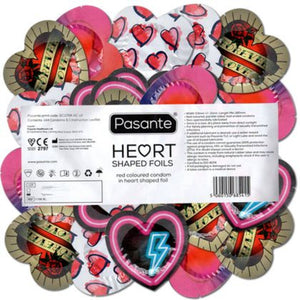 PASANTE - RED HEART SHAPED CONDOMS 144 COUNT