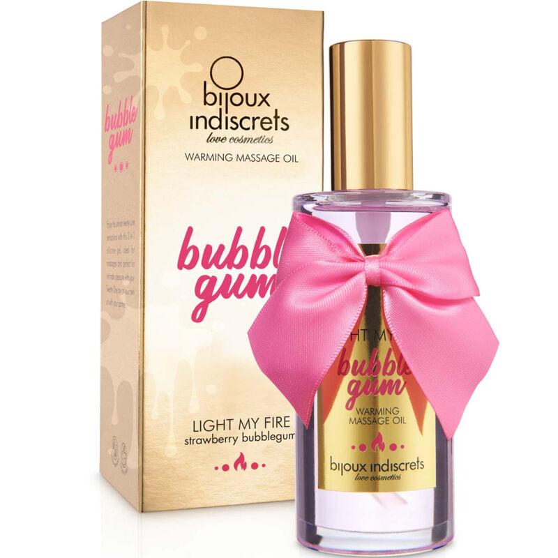 BIJOUX - INDISCRETS LIGHT MY FIRE OLIO DA MASSAGGIO EFFETTO CALORE GUSTO BUBBLE GUM