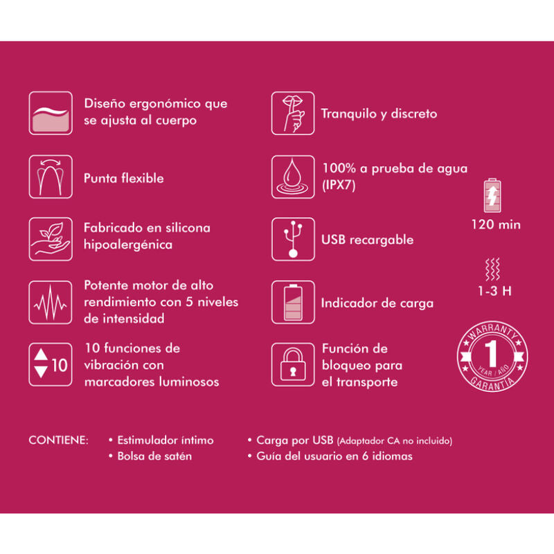 SHUNGA - EXPOSITOR CON 6 MASSAGGIATORI INTIMI FUCSIA