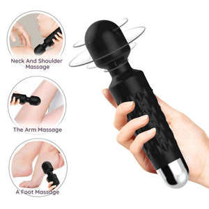 ARMONY - MASAJEADOR Y VIBRADOR POSTINO CON CABEZAL SUPERFLEXIBLE NEGRO