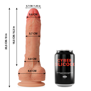 CYBER SILICOCK - CONNOR SILICONA LÍQUIDA SUAVE ULTRA REALISTA 20.5 CM -O- 3.7 CM