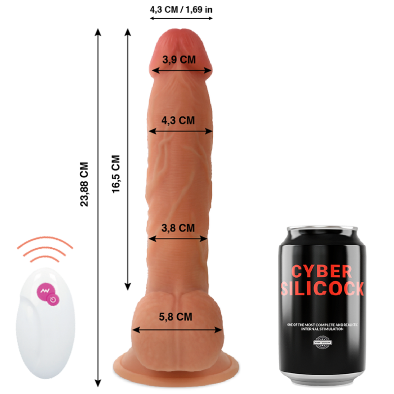 CYBER SILICOCK - TELECOMANDO REALISTIC MASTER 23,88 CM -Ø- 4,3 CM
