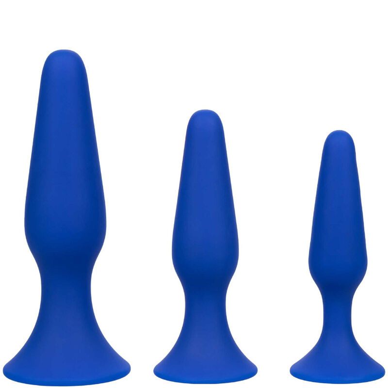 CALEXOTICS - ADMIRAL KIT 3 TAPONES ANALES AZULES