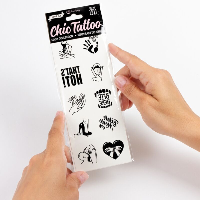 SECRET PLAY - KINKY COLLECTION SET OF 10 TEMPORARY TATTOOS