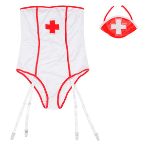 SUBBLIME - Disfraz de enfermera sexy con osito de peluche Talla S/M