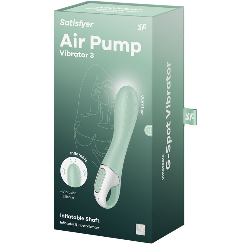 SATISFYER - VIBRATORE A POMPA D'ARIA 3 PUNTO G GONFIABILE MENTA