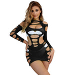 SUBBLIME - 952266 ABITO ELASTICIZZATO IN RETE A MANICHE LUNGHE NERO TAGLIA UNICA