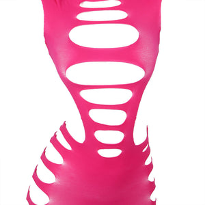 SUBBLIME - 952273 ABITO ELASTICO A RETE A MANICHE LUNGHE ROSA TAGLIA UNICA