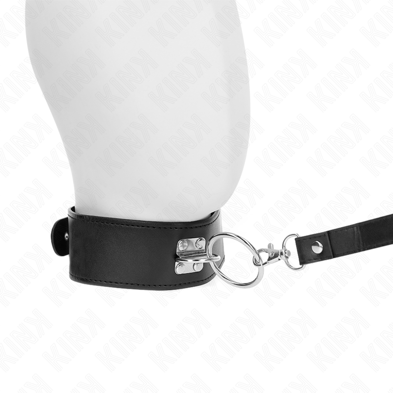 KINK - CORREA CON TACHUELAS 116 CM, COLLAR DE POLIPIEL CON CORREA 50 X 5 CM