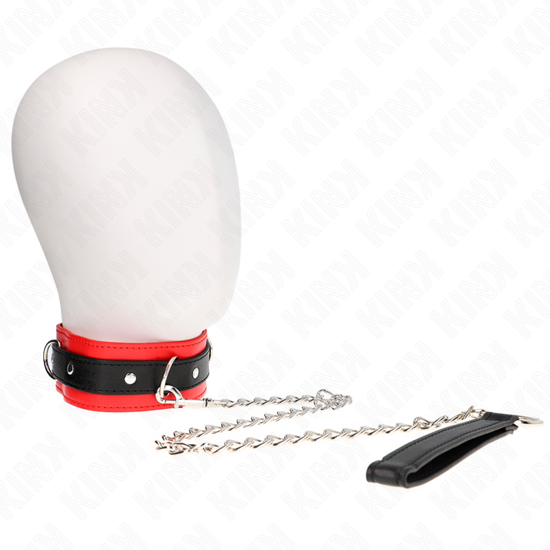 KINK - COLLAR MODELO BÁSICO CON CORREA DE 65 CM MODELO 3 ROJO 53 X 5 CM