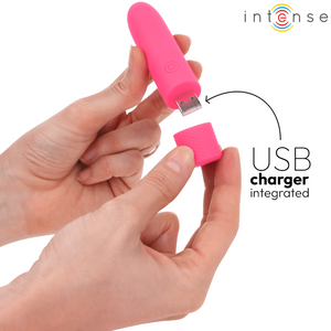 INTENSE - SYMONE USB RECARGABLE BALA VIBRADORA 8 VIBRACIONES ROSA 10 X 2,2 CM