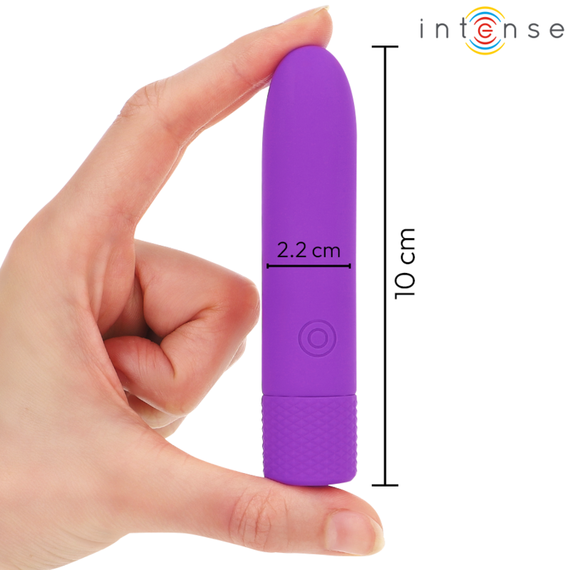 INTENSE - SYMON VIBRADOR RECARGABLE USB 8 VIBRACIONES VIOLETA 10 X 2,2 CM