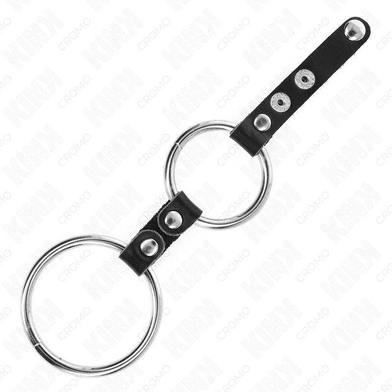 KINK - ANELLO DOPPIO PER PENE DA 3,8 CM A 5 CM UNITO DA PELLE