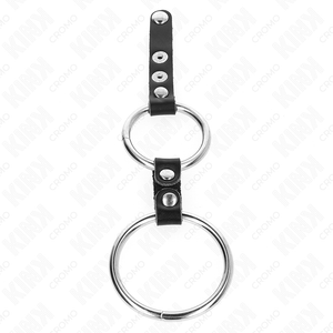 KINK - ANELLO DOPPIO PER PENE DA 3,8 CM A 5 CM UNITO DA PELLE