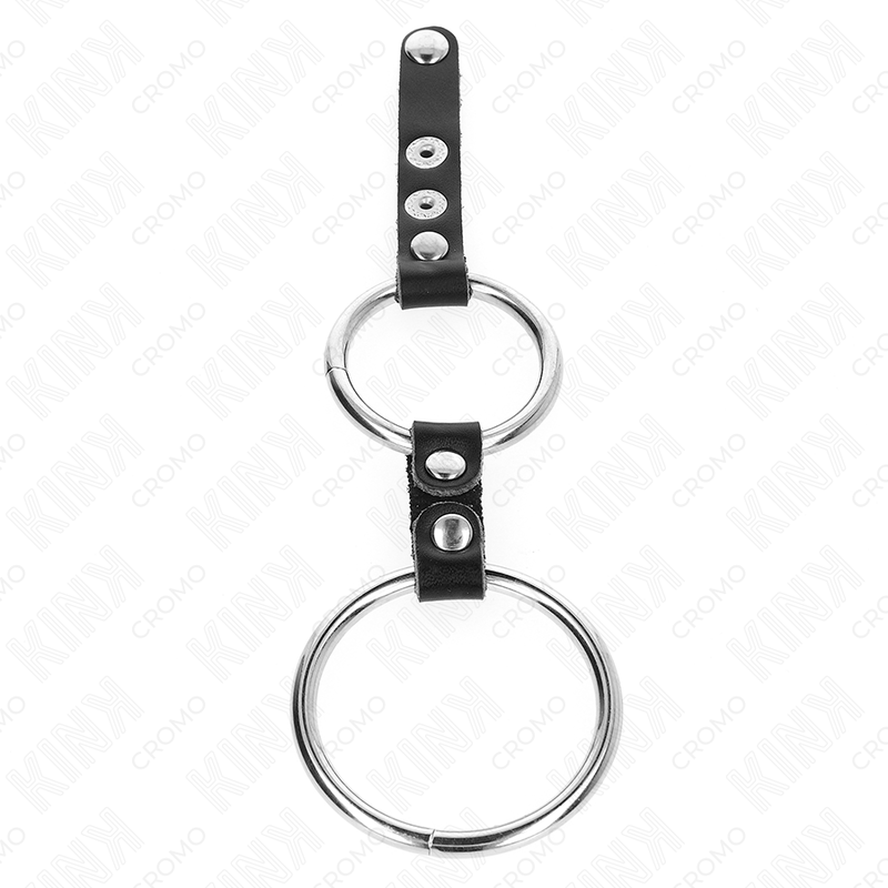 KINK - ANELLO DOPPIO PER PENE DA 3,8 CM A 5 CM UNITO DA PELLE