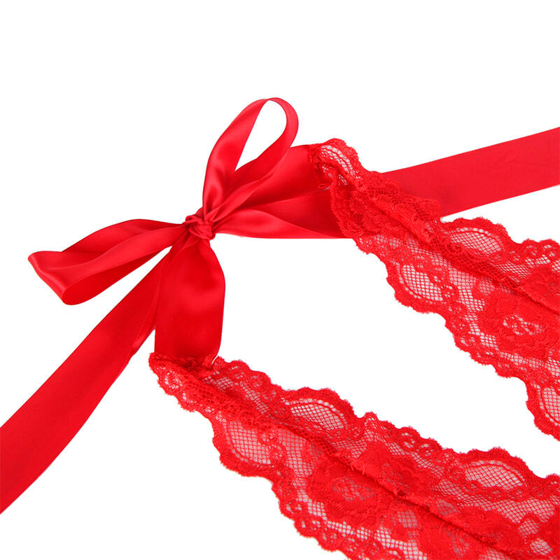 SUBBLIME - 953980 BODY SEXY CON VOLANTE + CINTURÓN ROJO L/XL