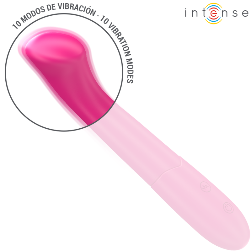 INTENSO - VIBRADOR PATY 19 CM FLEXIBLE 10 VIBRACIONES MODELO 2 ROSA