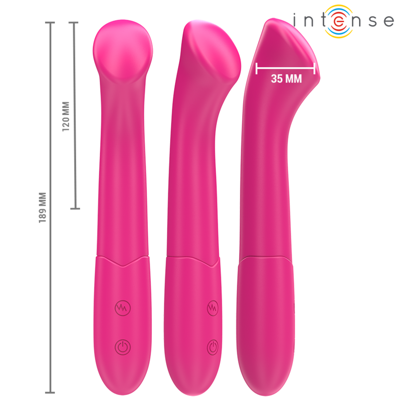 INTENSO - VIBRADOR PATY 19 CM FLEXIBLE 10 VIBRACIONES MODELO 2 ROSA