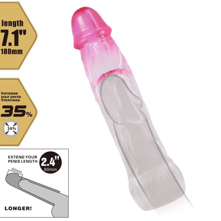 PRETTY LOVE - NERON GUAINA DI ALLARGAMENTO PENE REALISTICA 6 CM ROSA