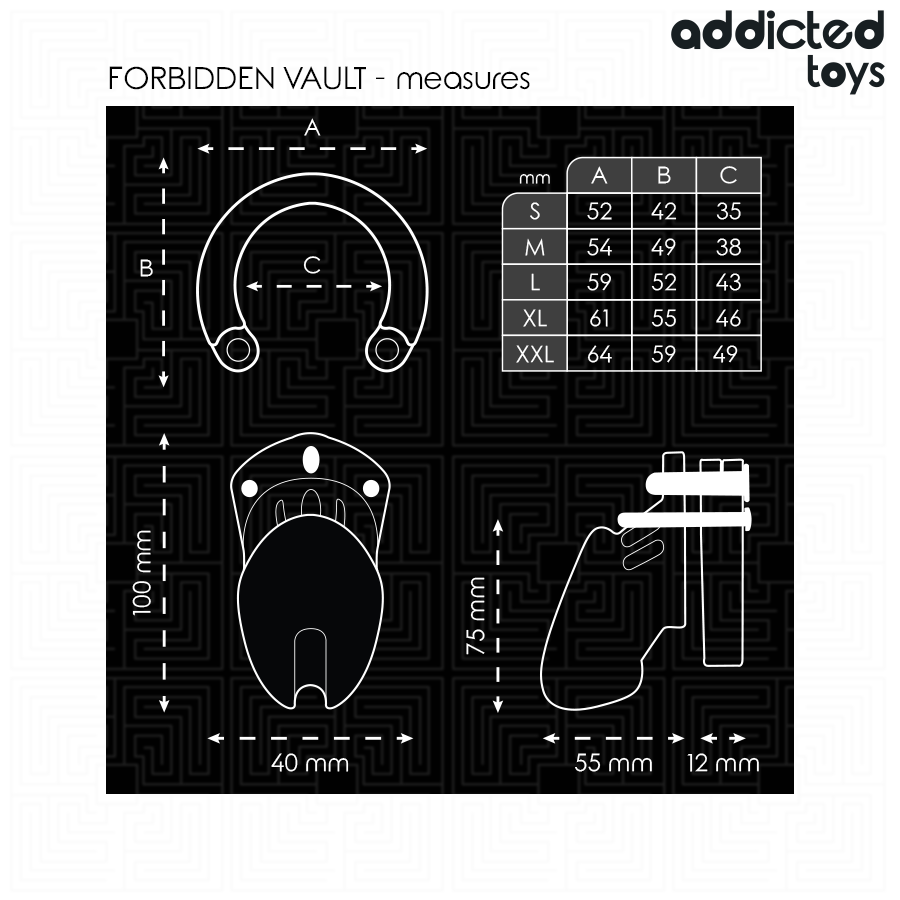JUGUETES ADICTOS CERRADOS - GABBIA PER PENE FORBIDDEN VAULT 10 CM
