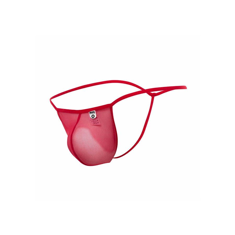 MOB - RED TRANSPARENT T-STRING THONG SIZE L/XL