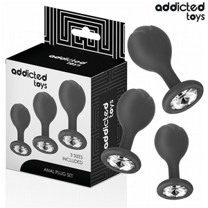 ADDICTED TOYS - JUEGO DE 3 TAPONES ANALES CON JOYA