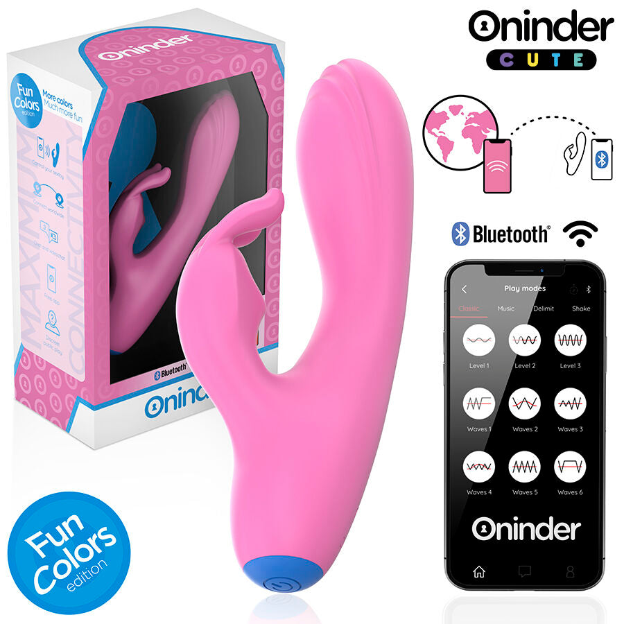 ONINDER CUTE - VIBRADOR CONEJITO DE AMOR PARA PUNTO G Y CLÍTORIS - APLICACIÓN GRATUITA EN TODO EL MUNDO