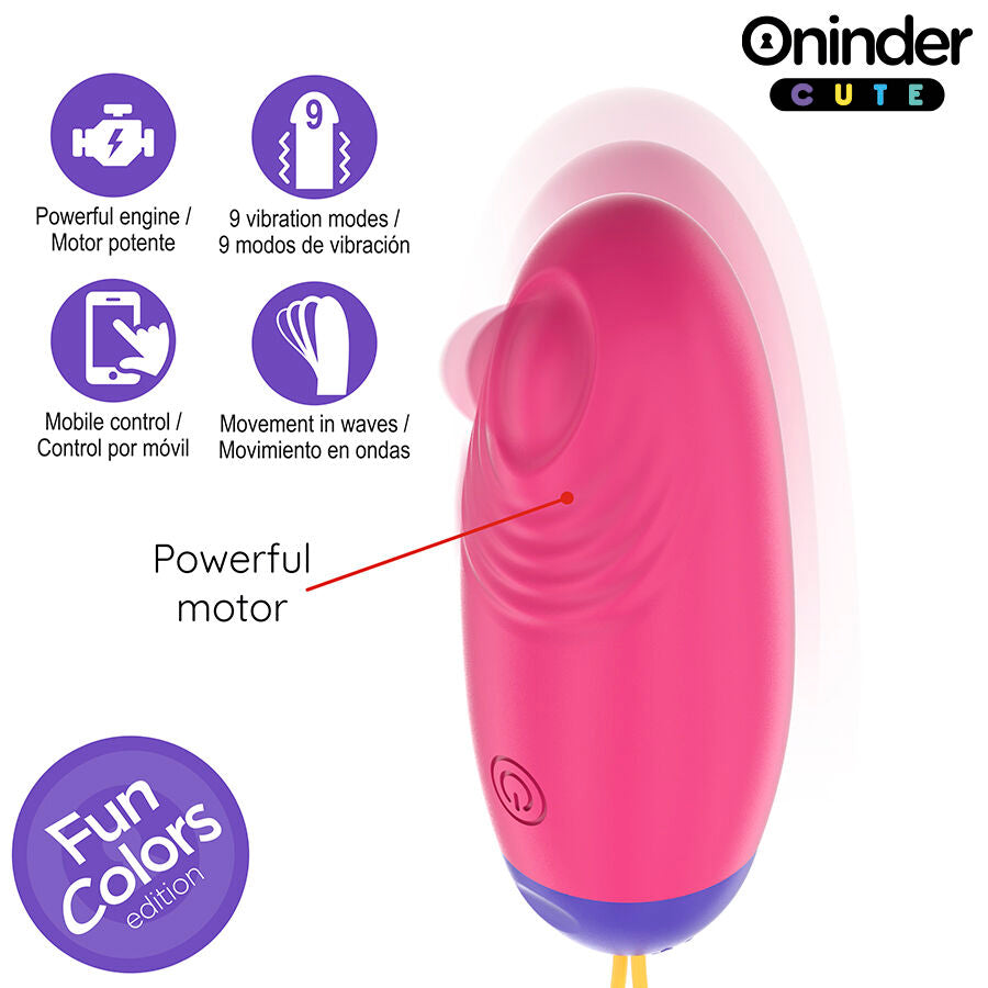 ONINDER CUTE - SILICONE EGG WITH VIBRO-WAVE AND PLEASURE - FREE GLOBAL APP