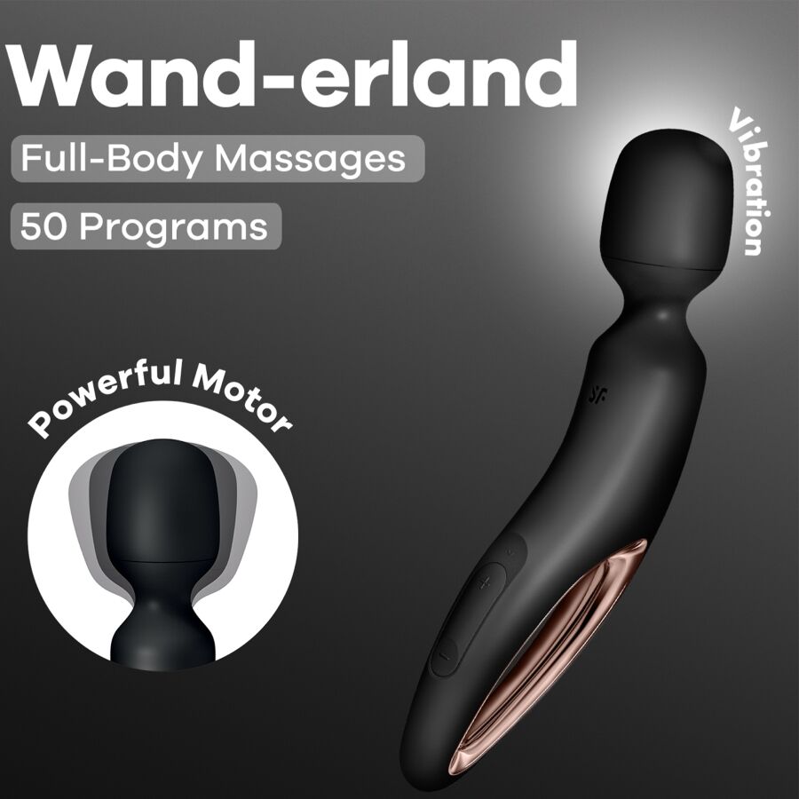 SATISFYER - WAND ERLAND MASSAGE VIBRATOR BLACK