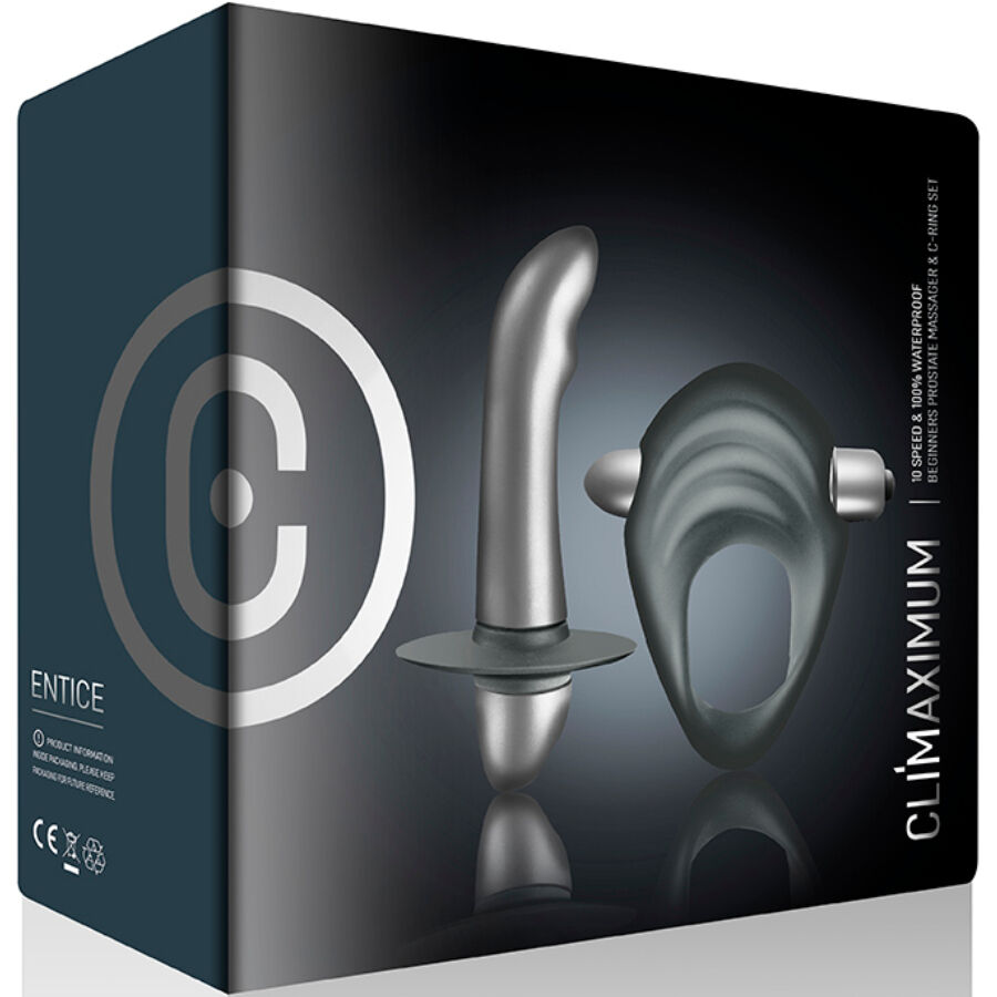 CLIMAXIMUM - ENTICE STARTER SET, ANELLO PENE + VIBRATORE PROSTATICO