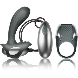CLIMAXIMUM - EXCITE KIT ANELLO PER IL PENE + MASSAGGIATORE PROSTATICO CON FILO
