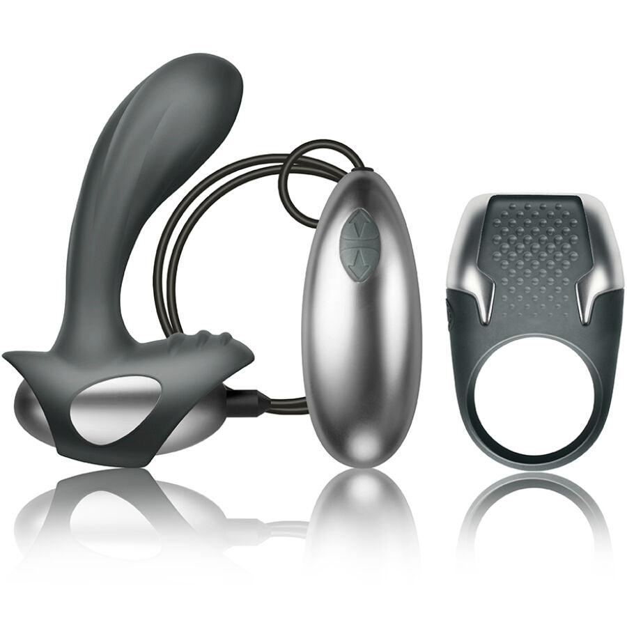 CLIMAXIMUM - EXCITE KIT ANELLO PER IL PENE + MASSAGGIATORE PROSTATICO CON FILO