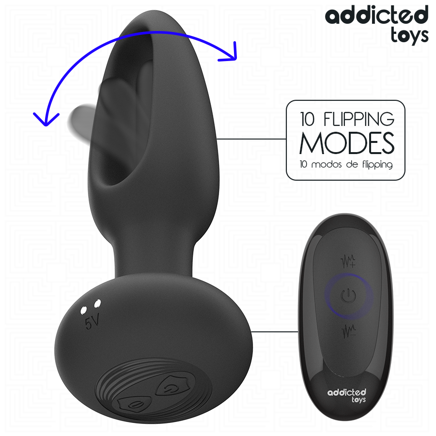ADDICTED TOYS - VIBRATING TONGUE BUTT PLUG WITH REMOTE CONTROL