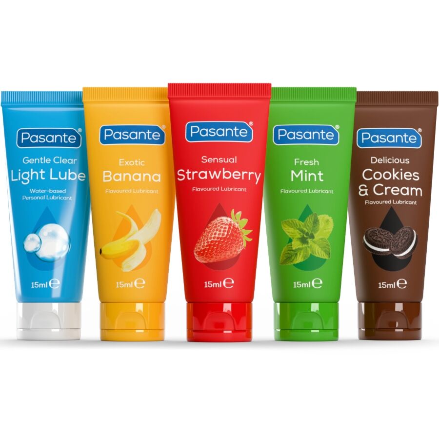 PASANTE - CONFEZIONE LUBRIFICANTI AROMATIZZATI ASSORTITI 5 UNITÀ X 15 ML