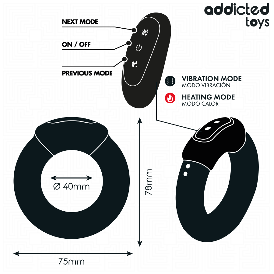 ADDICTED TOYS - VIBRATING COCK RING WITH HEATING EFFECT AND REMOTE CONTROL
