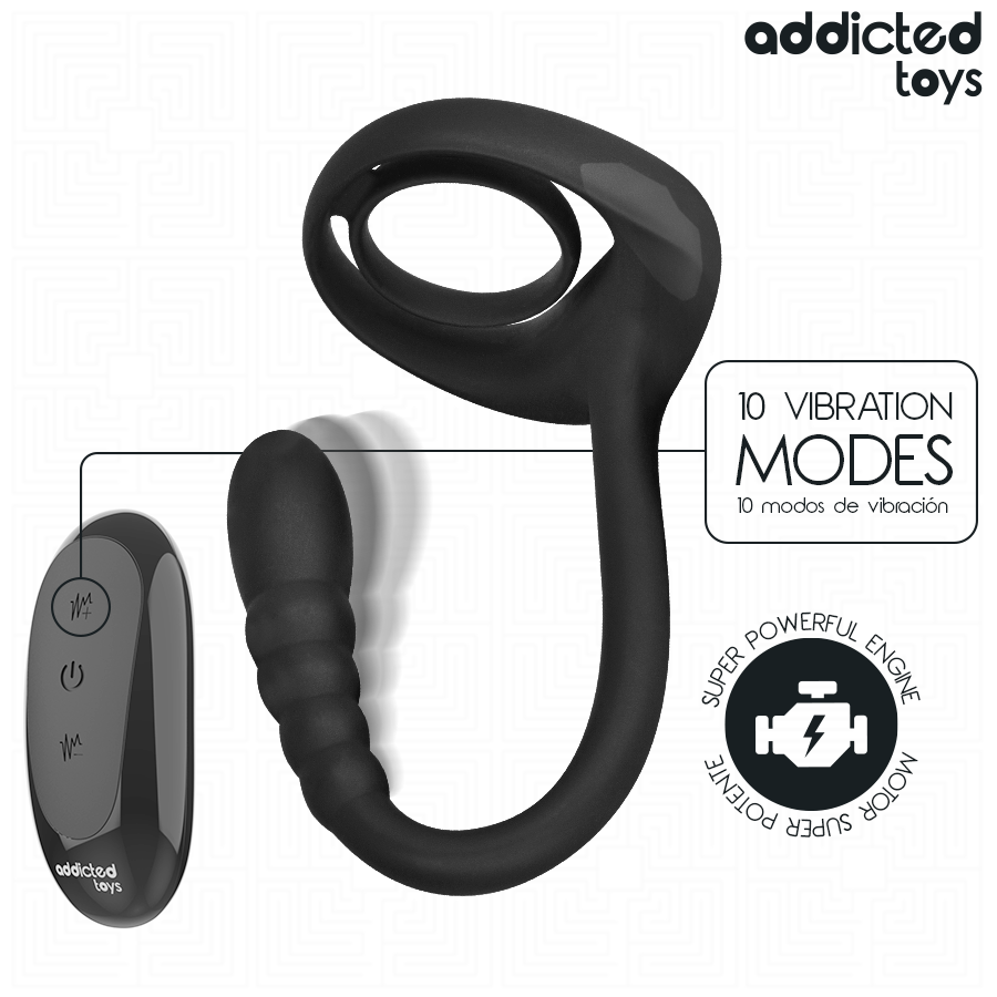 ADDICTED TOYS - VIBRATING P-SPOT PENIS RING WITH REMOTE CONTROL