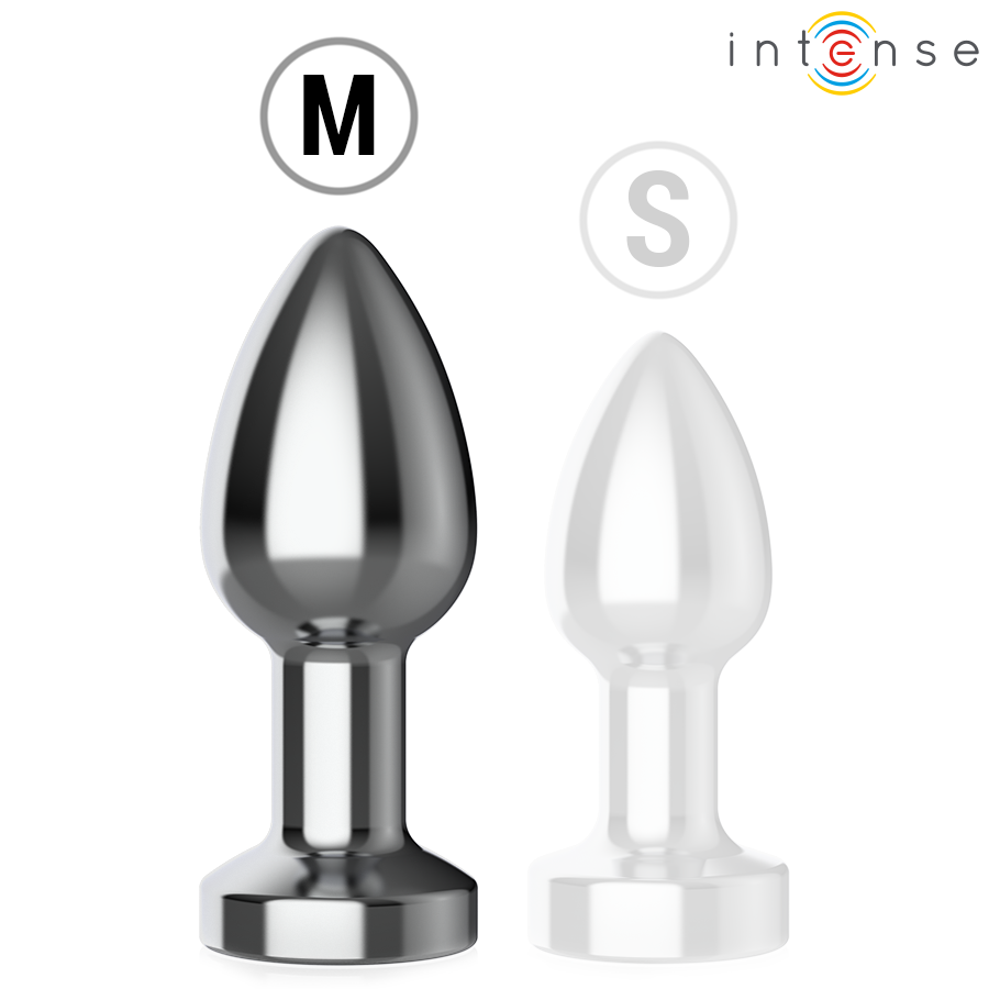 INTENSE - PLUG ANALE VIBRANTE IN METALLO CON LUCI LED E TELECOMANDO - TAGLIA M