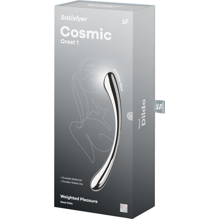 SATISFYER - COSMIC CREST 1 STAINLESS STEEL DOUBLE-SIDED DILDO